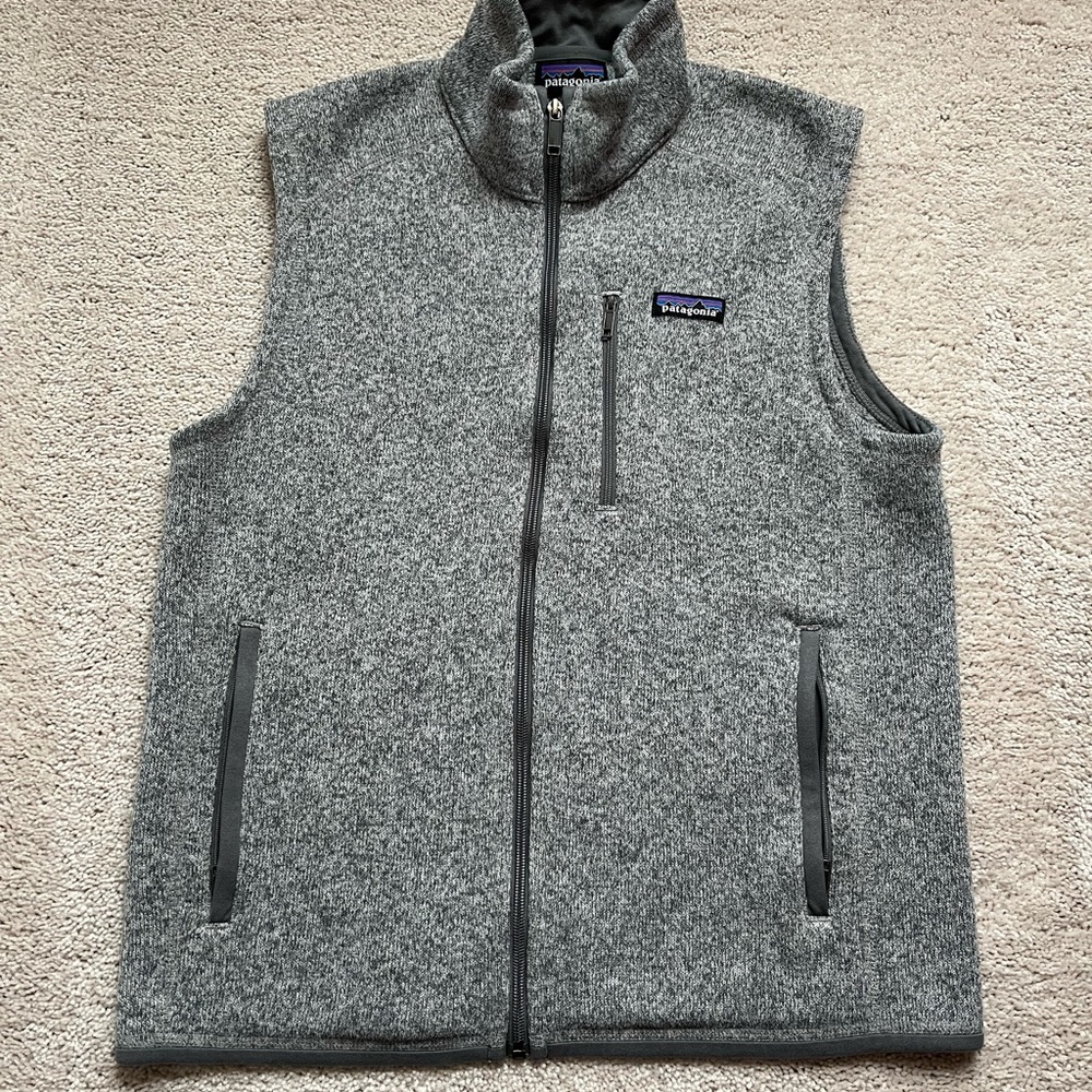 Mens Gray Patagonia Fleece Vest